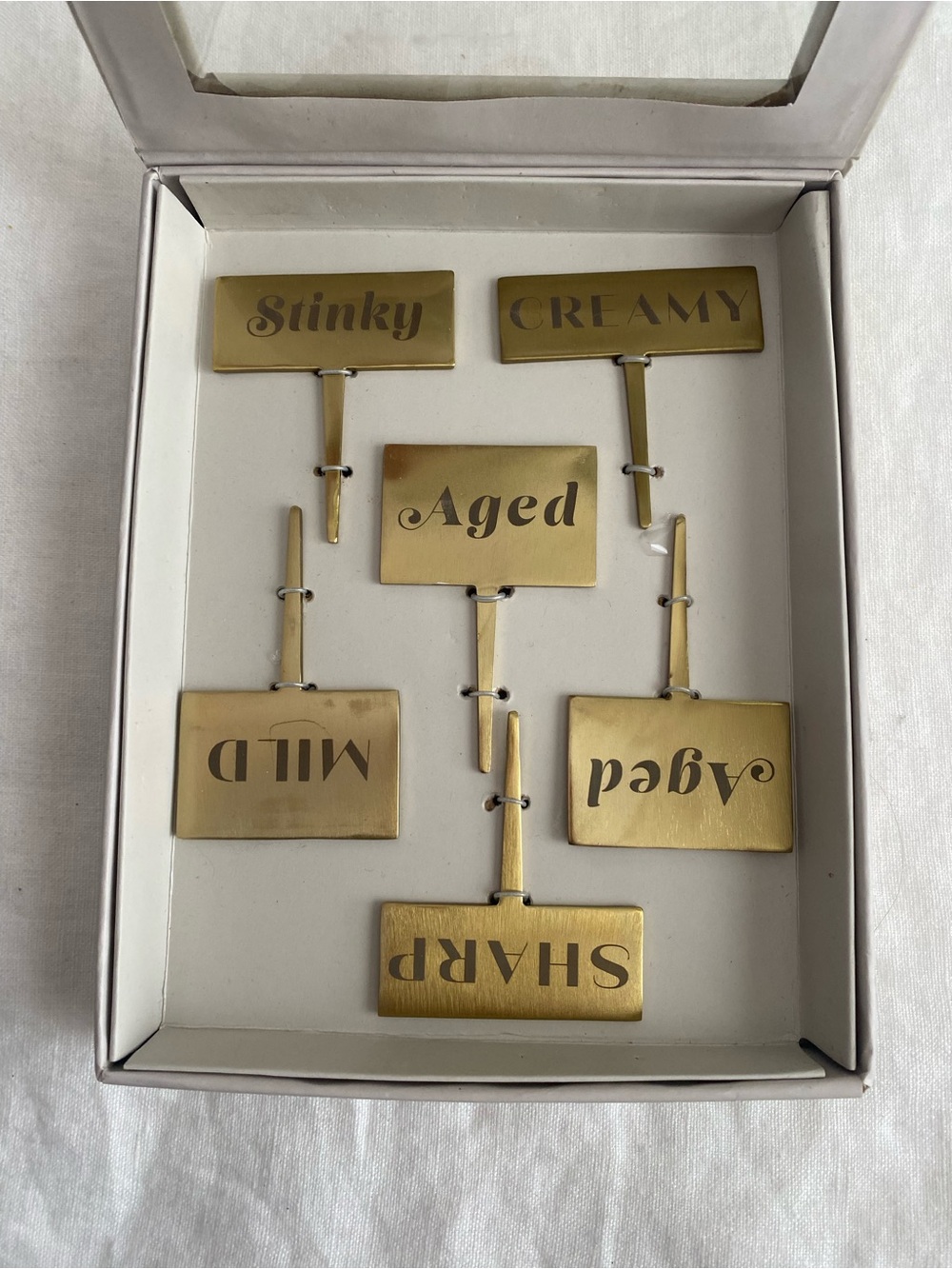 Anthropologie cheese please set of 6 cheese markers - Picture 3 of 5